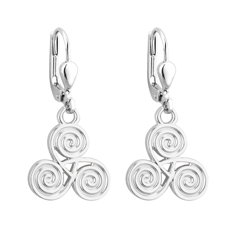 Pendientes de gota en espiral bañados en plata