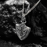 Sterling-Silver-Mens-Black-Spinel-Celtic-Cross-Shield-Necklace 2