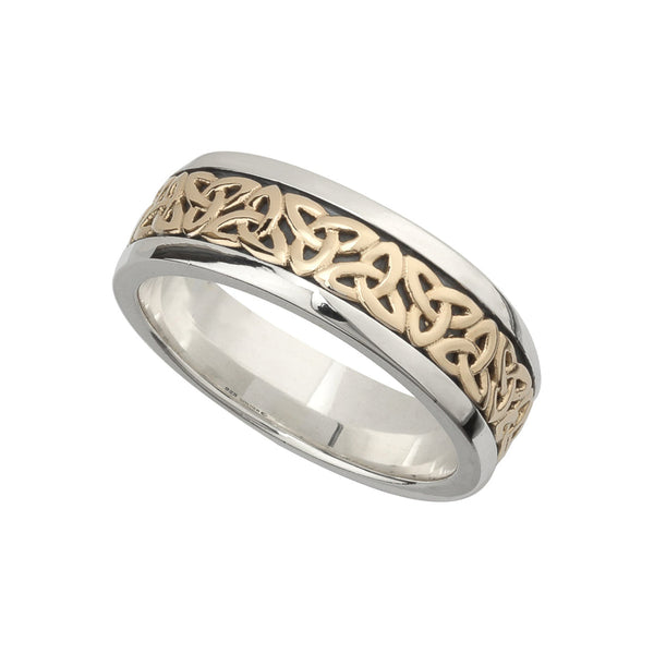 GENTS SILVER & GOLD TRINITY KNOT RING