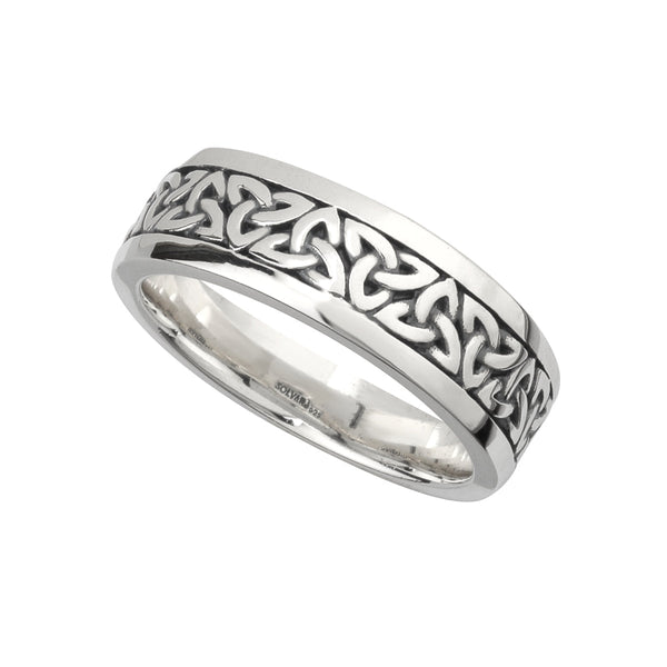 SILVER OXIDISED GENTS TRINITY KNOT RING