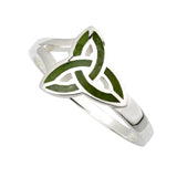 Sterling Silver Connemara Marble Trinity Knot Ring