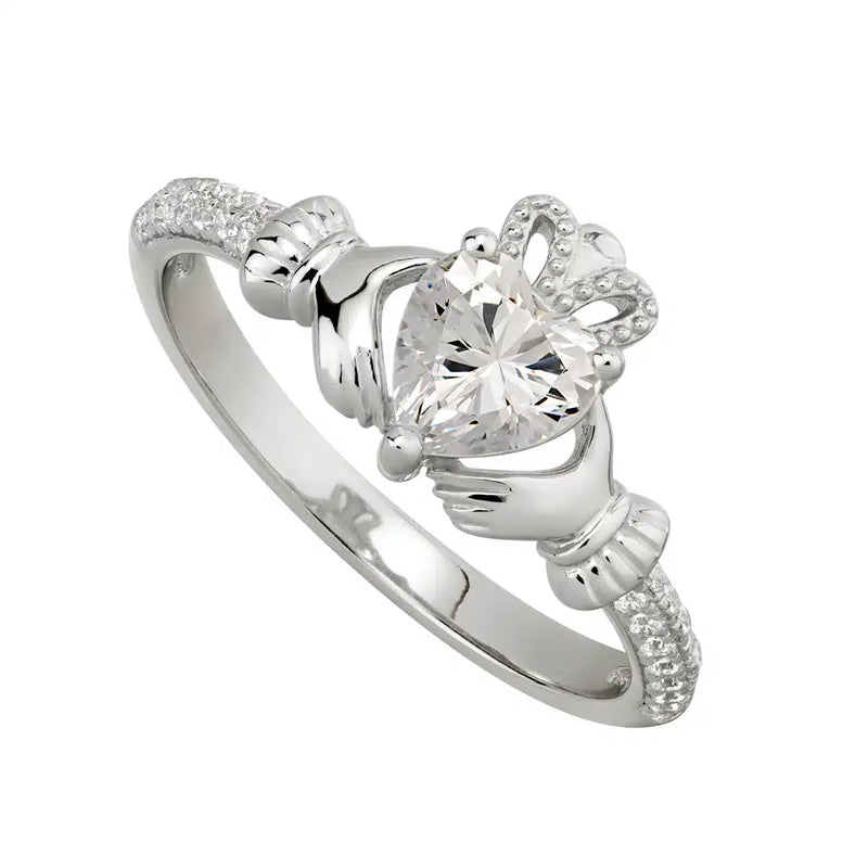 April Birthstone Claddagh Ring