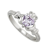 Anillo de junio con piedra de nacimiento Claddagh