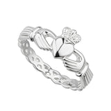 Sterling Silver Celtic Knot Claddagh Ring