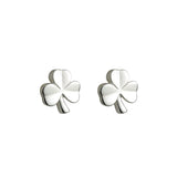 Silver Kids Shamrock Stud Earrings