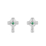 Pendientes de plata de ley con cruz de cristal
