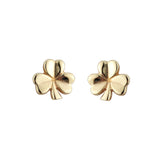 10k Gold Shamrock Stud Earrings