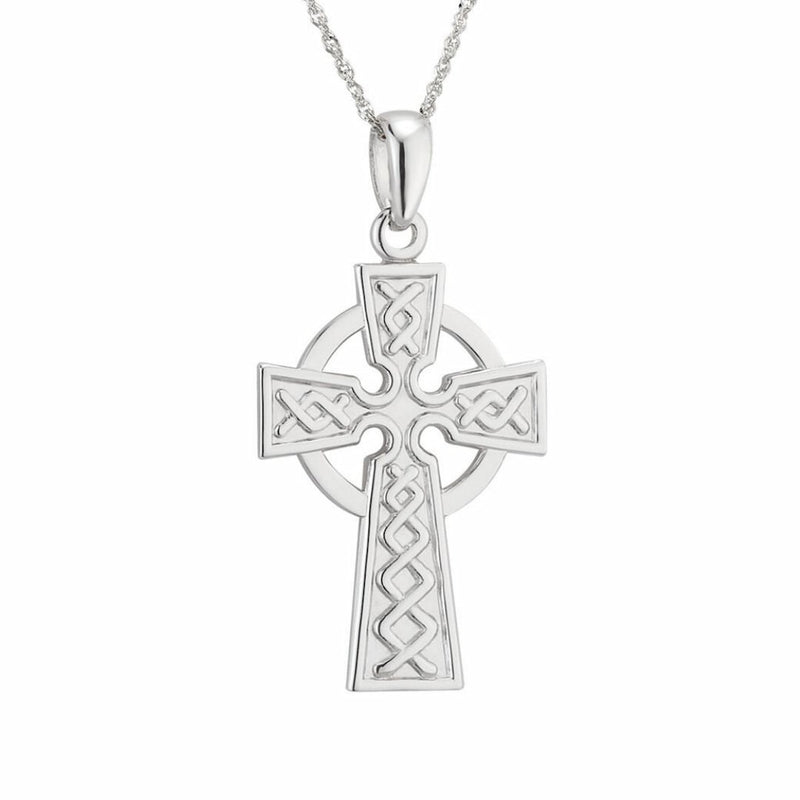 14k White Gold Celtic Cross