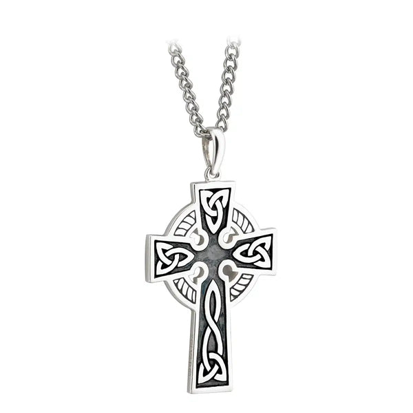 Double Sided Oxidized Celtic Cross