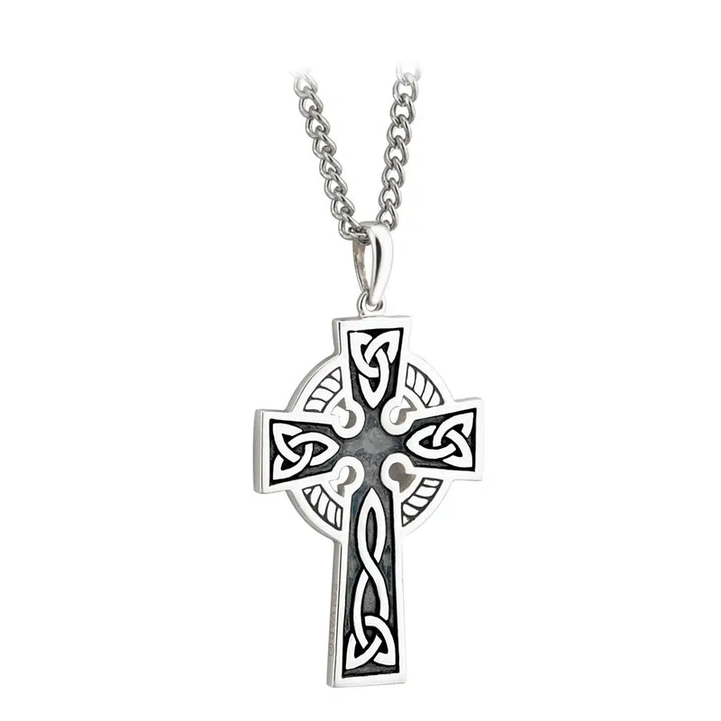 Double Sided Oxidized Celtic Cross