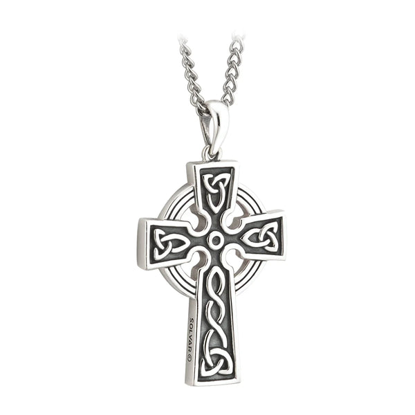 Sterling Silver Double Sided Oxidized Celtic Cross