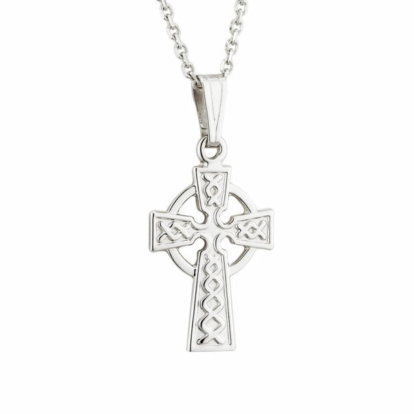 Small 14k White Gold Celtic Cross