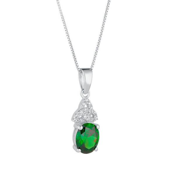Sterling Silver May Birthstone Trinity Knot Necklace