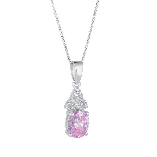 Collar de nudo Trinity de plata de ley con piedra natal de junio