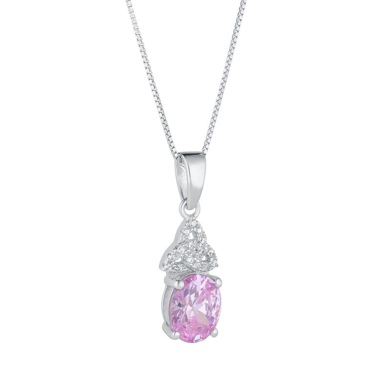 Collar de nudo Trinity de plata de ley con piedra natal de junio