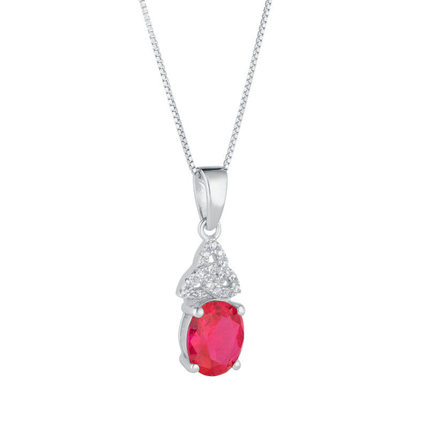 Collar Nudo de la Trinidad con Piedra de Nacimiento de Julio en Plata de Ley