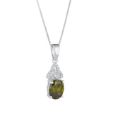 Halskette mit Trinity-Knoten und Geburtsstein August aus Sterlingsilber