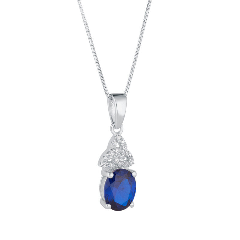 Sterling Silver September Birthstone Trinity Knot Necklace (Copy)