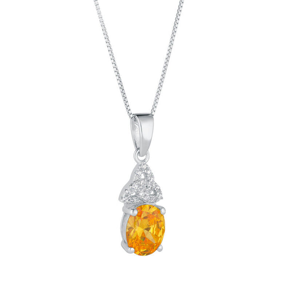 Sterling Silver November Birthstone Trinity Knot Necklace