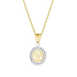 10K Gold Small Round Cubic Zirconia Trinity Knot Pendant