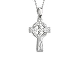 Silver Hand Engraved Celtic Cross Necklace