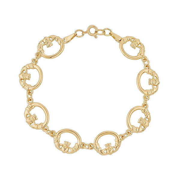 Pulsera Claddagh bañada en oro