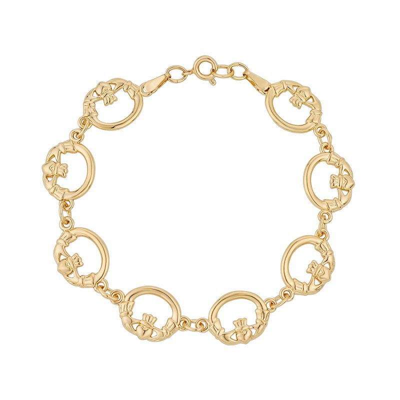 Pulsera Claddagh bañada en oro