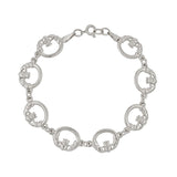 Pulsera Claddagh chapada en rodio