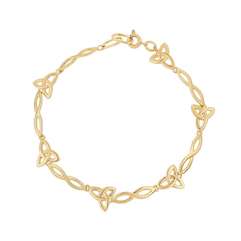 Pulsera Trinity Celta Eslabones Bañada en Oro