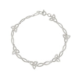 Pulsera trinitaria de eslabones celtas chapada en rodio
