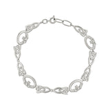 Pulsera Claddagh y Trinity con baño de rodio