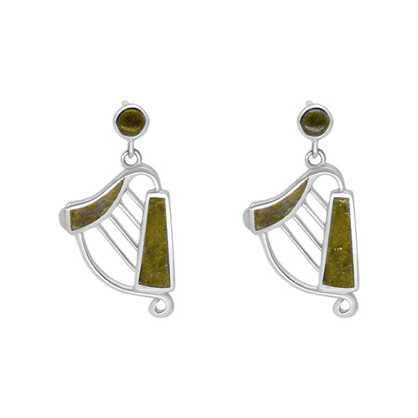Connemara Marble Harp Earrings