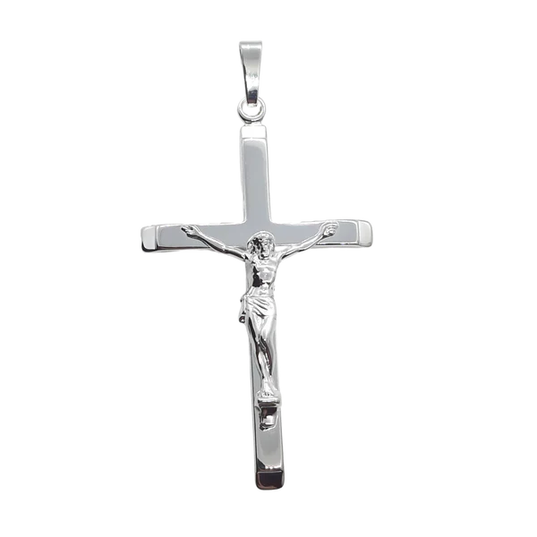 Large Sterling Silver Crucifix Necklace
