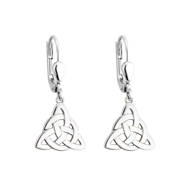SILVER CELTIC KNOT DROP EARRINGS 1