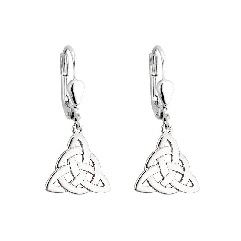 SILVER CELTIC KNOT DROP EARRINGS 1