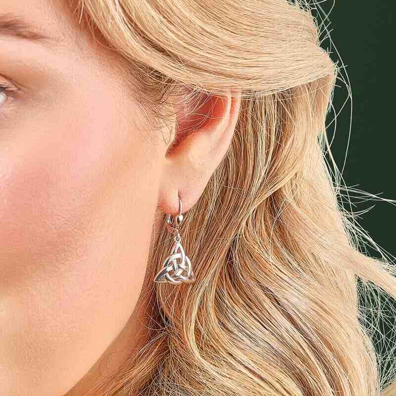 SILVER CELTIC KNOT DROP EARRINGS