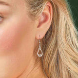 SILVER CLADDAGH TRINITY KNOT FISH HOOK EARRINGS