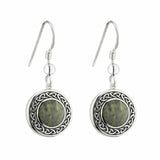 Connemara Marble Round Celtic Knot Drop Earrings 1