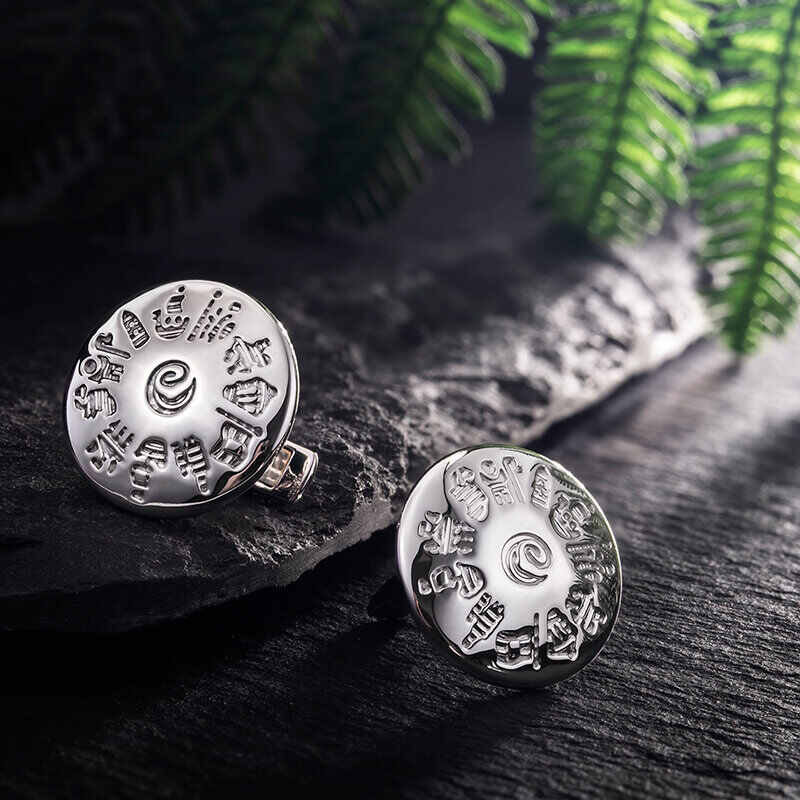 SILVER HISTORY OF IRELAND ROUND CUFFLINKS
