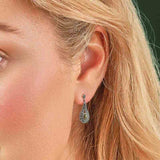 SILVER MARBLE & MARCASITE CELTIC EARRINGS