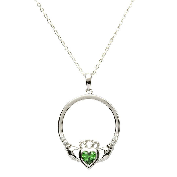 Collar Claddagh con Piedra de Nacimiento - Mayo