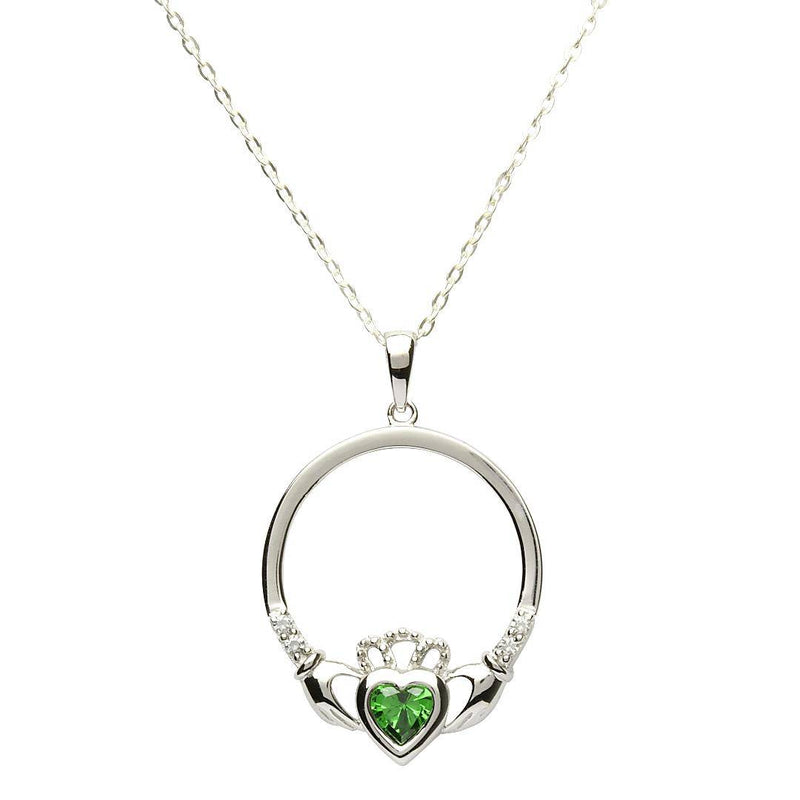 Collar Claddagh con Piedra de Nacimiento - Mayo