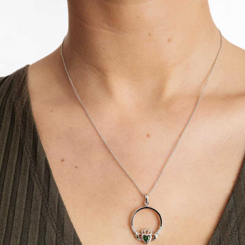 Collar Claddagh con Piedra de Nacimiento - Mayo