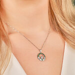 STERLING SILVER CONNEMARA MARBLE CLADDAGH PENDANT 2