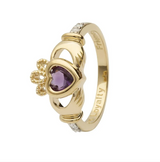 claddagh birthstone ring