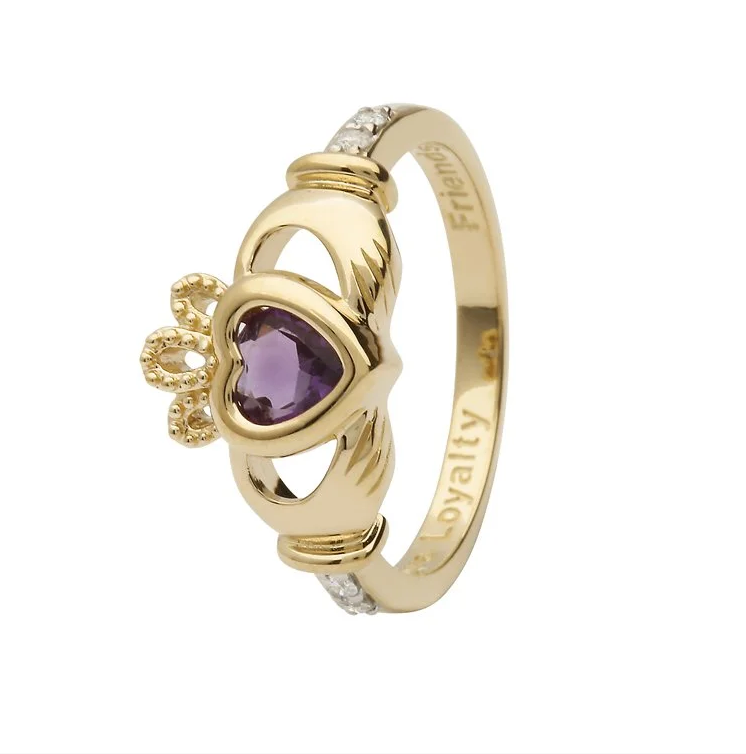 claddagh birthstone ring