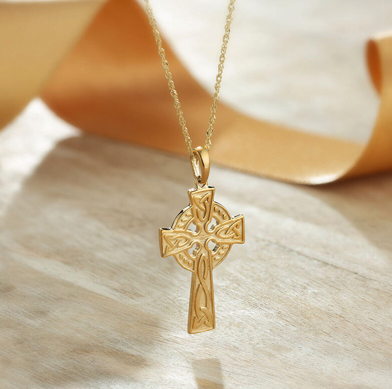 Two-Sided 10k Gold Celtic Cross