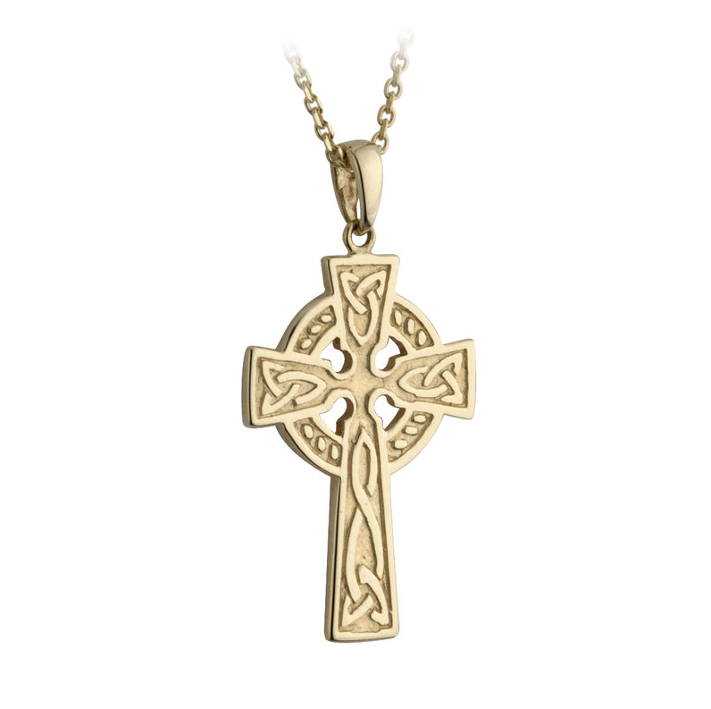 gold celtic cross necklace