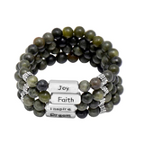 Celtic Connemara Marble Set of Faith Bracelets
