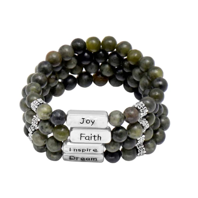 Celtic Connemara Marble Set of Faith Bracelets